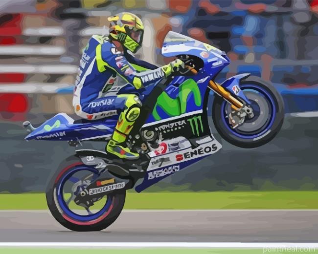 Valentino Rossi Motorcycle Driver Painting By Numbers Kits