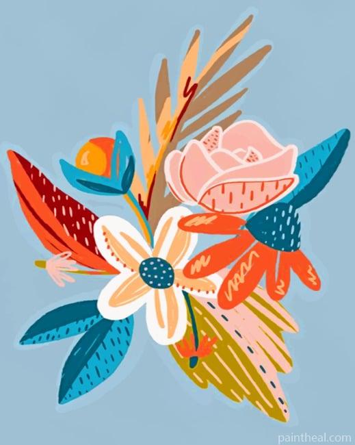 Flowers Illustrations Painting By Numbers Kits
