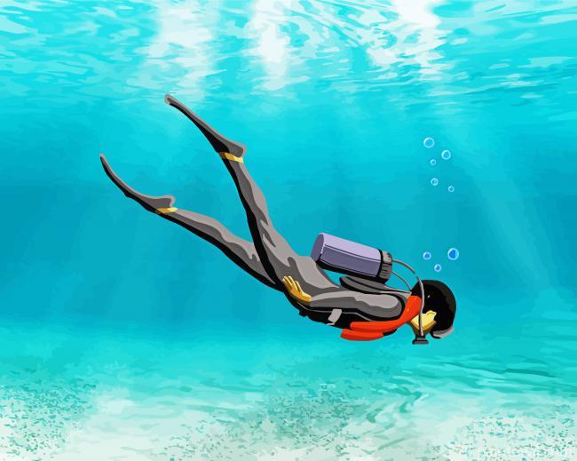 Diver Girl Painting By Numbers Kits