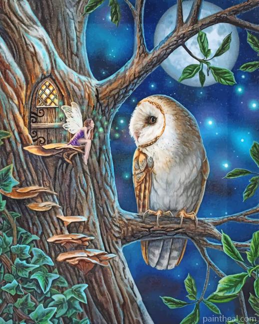 Fairy And Owl Art Painting By Numbers Kits