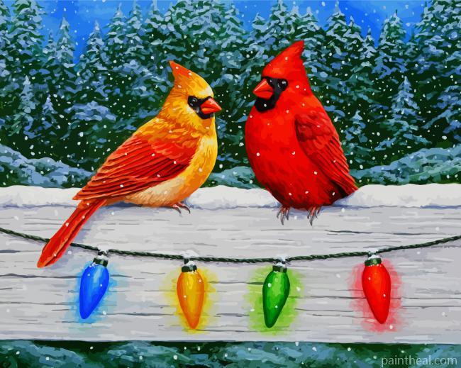 Christmas Cardinals Painting By Numbers Kits