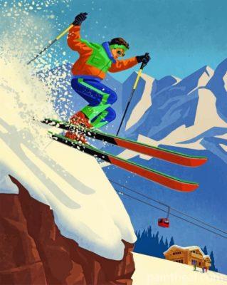 80s Skier Painting By Numbers Kits