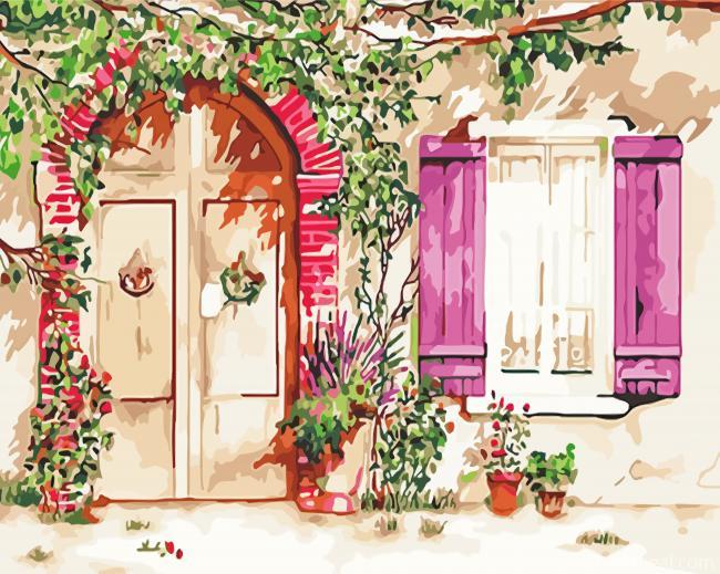 Flower Door Art Painting By Numbers Kits