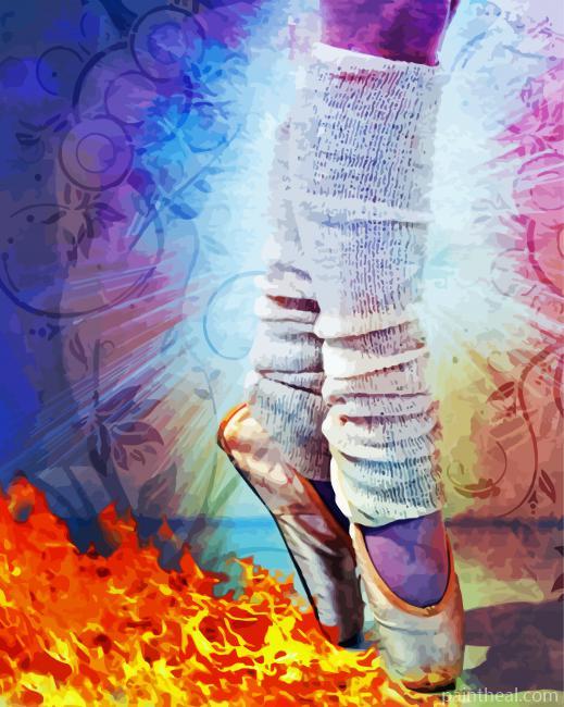 Ballet Shoes And Flames Of Fire Painting By Numbers Kits