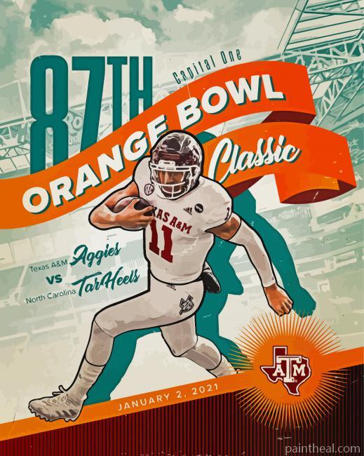 Texas A M Orange Bowl Poster Painting By Numbers Kits