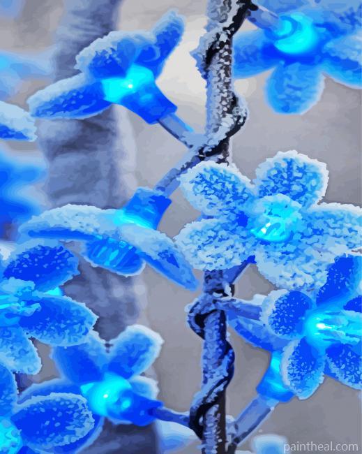 Snowy Light Flowers Painting By Numbers Kits