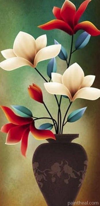 Plants In Vase Painting By Numbers Kits