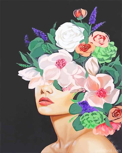 Floral Woman Art Painting By Numbers Kits
