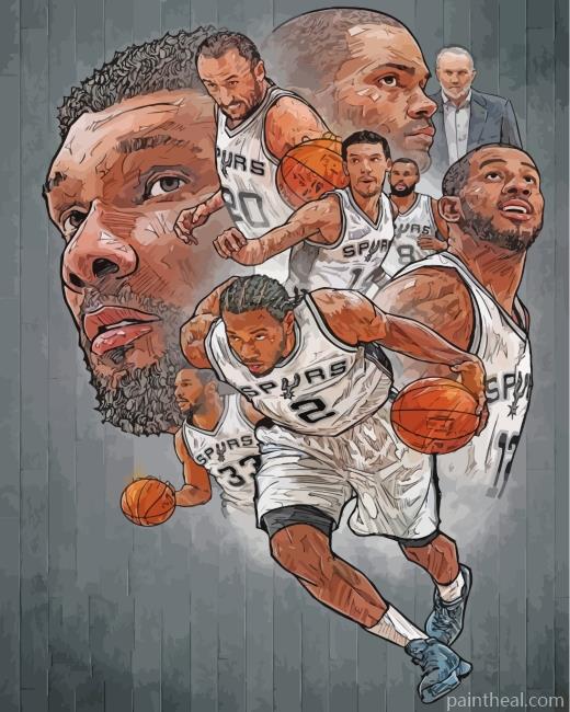 Aesthetic San Antonio Sprus Team Painting By Numbers Kits