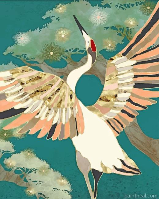 Golden Crane Painting By Numbers Kits