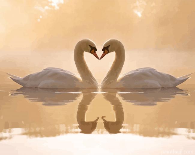 Adorable Romantic Swan Painting By Numbers Kits