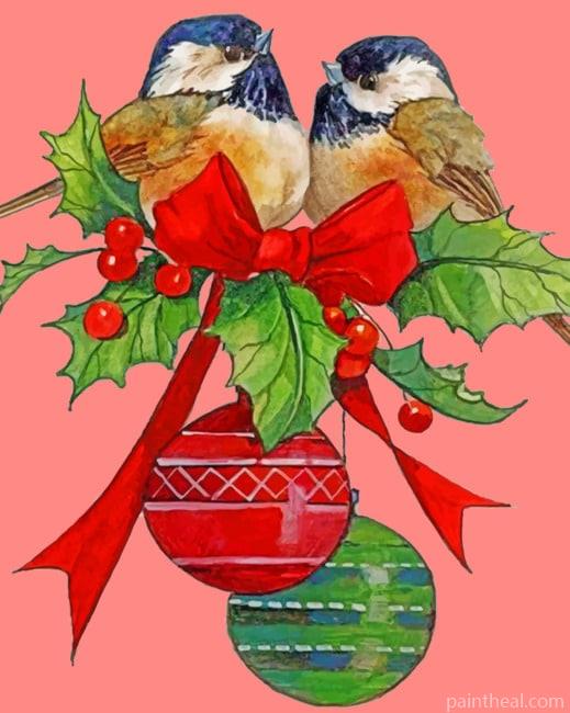 Christmas Birds Animals Painting By Numbers Kits