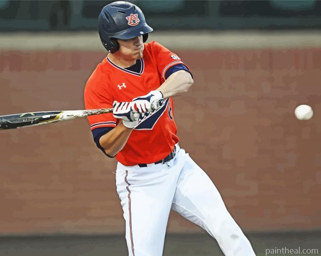 Auburn Tigers Baseballer Painting By Numbers Kits