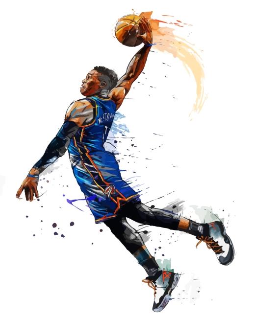 Russell Westbrook Basketball Painting By Numbers Kits