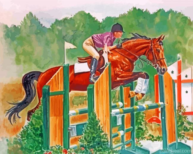 Steeplechase Horse Racing Painting By Numbers Kits