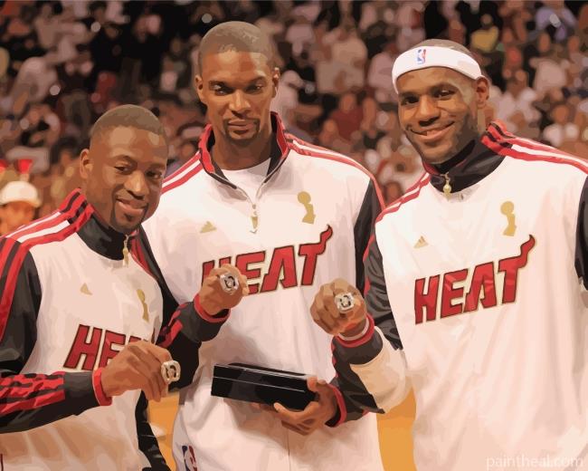 Miami Heat Basketball Players Painting By Numbers Kits