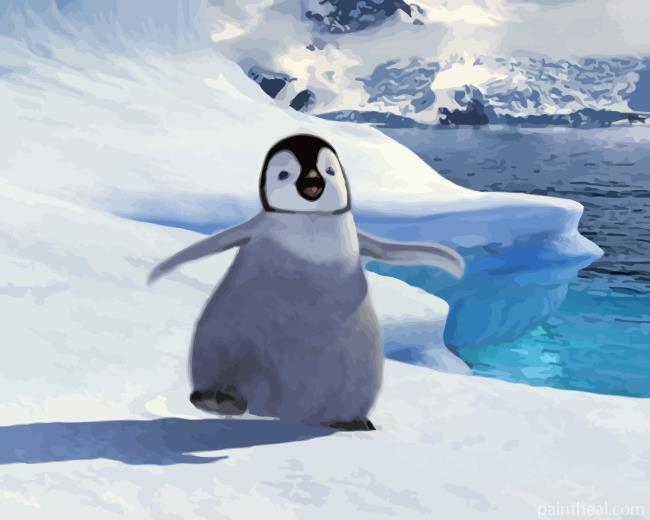 Penguin Bird In Snow Painting By Numbers Kits