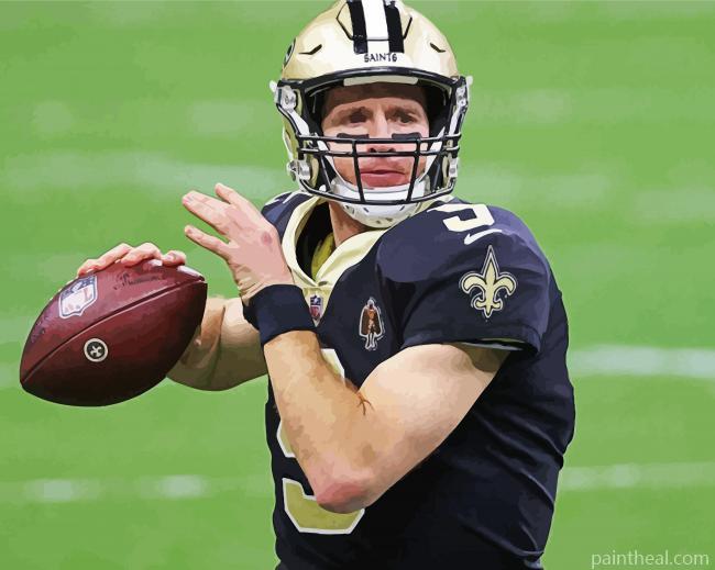 Drew Brees American Football Player Painting By Numbers Kits