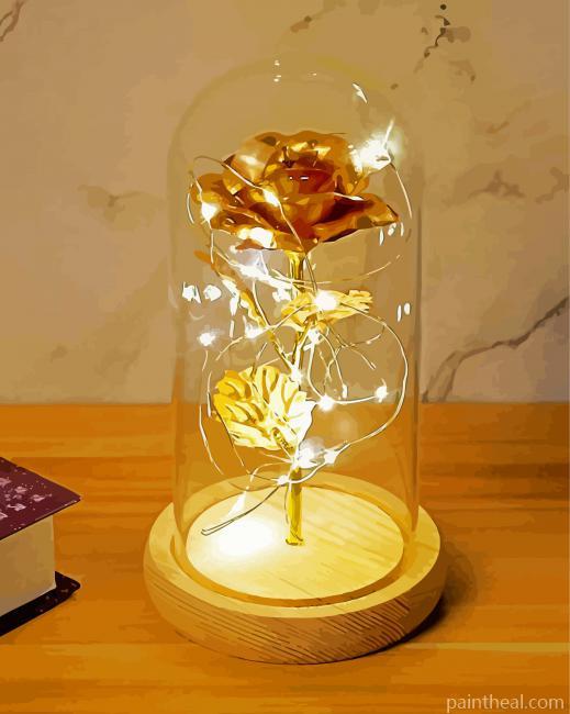 Beautiful Rose In Glass Painting By Numbers Kits