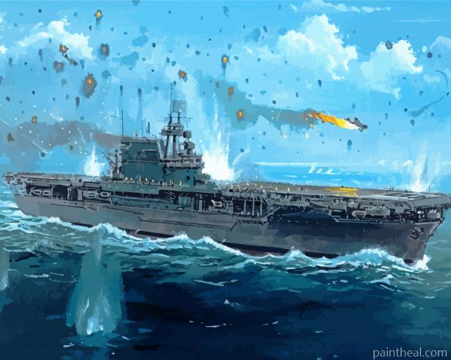 USS Lexington The Blue Ghost Painting By Numbers Kits