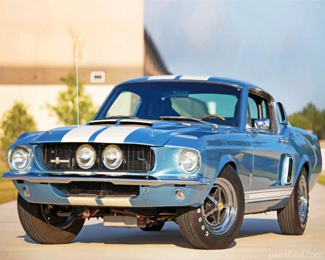 Blue Ford GT 500 Painting By Numbers Kits