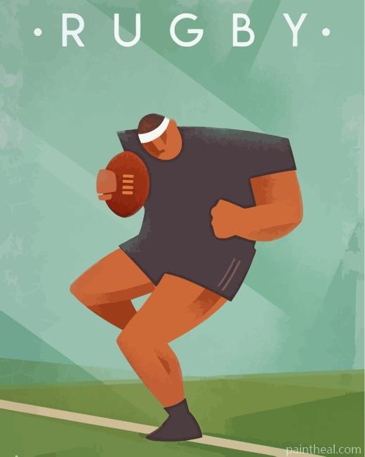 Rugby Player Illustration Painting By Numbers Kits