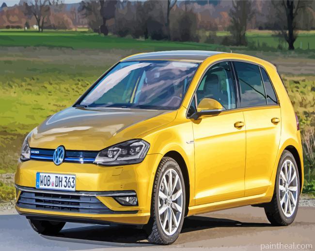 Yellow MK7 Golf Painting By Numbers Kits