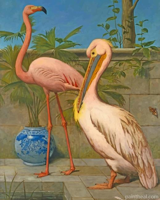 Flamingo And Pelican Painting By Numbers Kits
