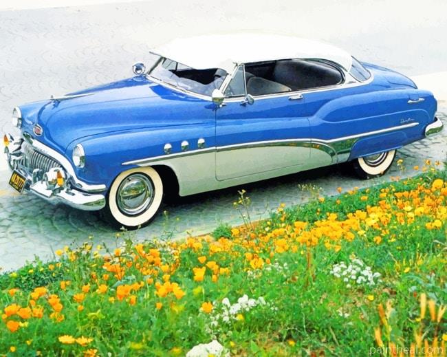 Blue And White Classic Car NEW Painting By Numbers Kits
