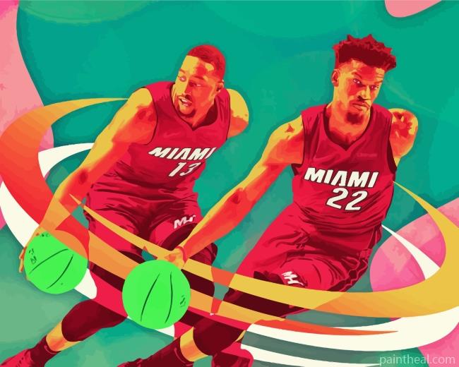 Miami Heat Players Art Painting By Numbers Kits