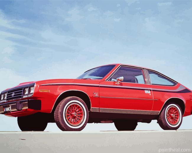 Red AMC Car Painting By Numbers Kits