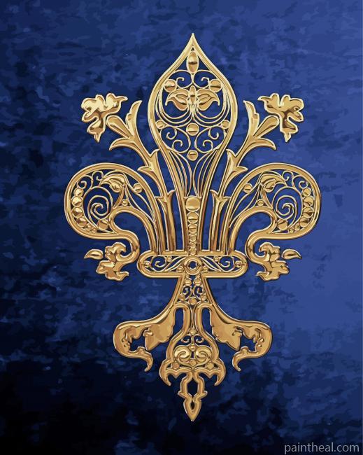 Gold Fleur De Lis Painting By Numbers Kits