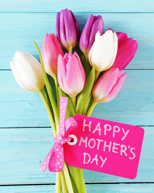 Mothers Day Flowers Painting By Numbers Kits