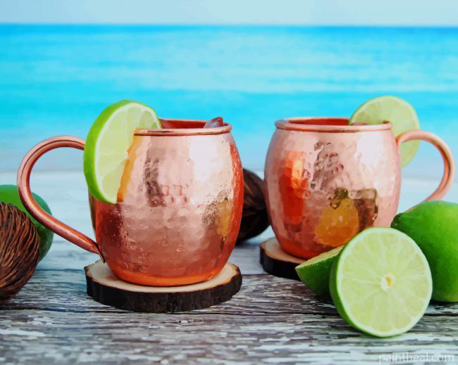 Moscow Mule Cocktails Painting By Numbers Kits