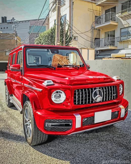 Cool Red Mercedes Painting By Numbers Kits