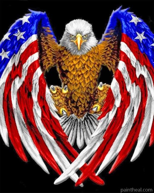 American Flag Eagle Painting By Numbers Kits