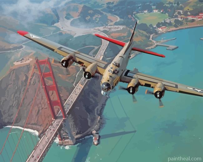 Petlyakov Pe 8 Over Golden Gate Painting By Numbers Kits