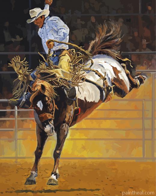 Bucking Bronco Illustration Art Painting By Numbers Kits