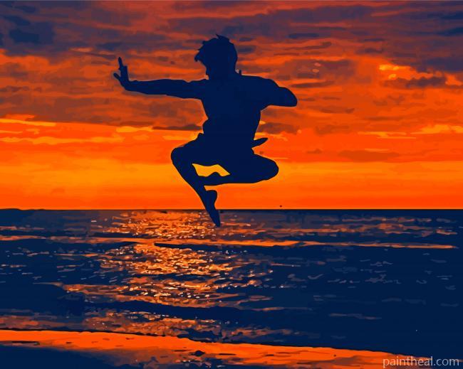 Aesthetic Taekwondo Silhouette Painting By Numbers Kits