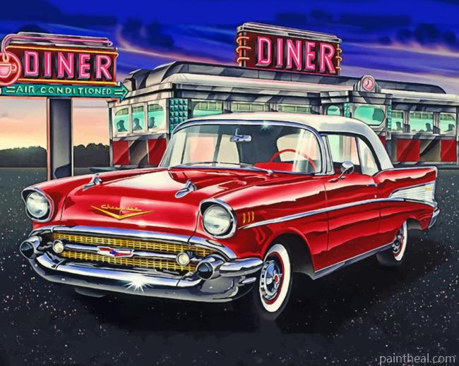 Chevy Bel Air Diner Painting By Numbers Kits