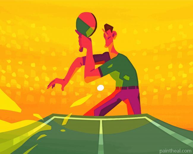 Illustration Table Tennis Player Painting By Numbers Kits