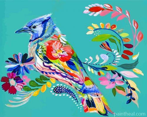 Floral Colorful Bird Painting By Numbers Kits