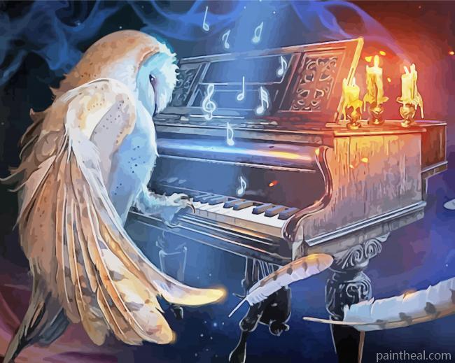 Owl Playing Piano Painting By Numbers Kits