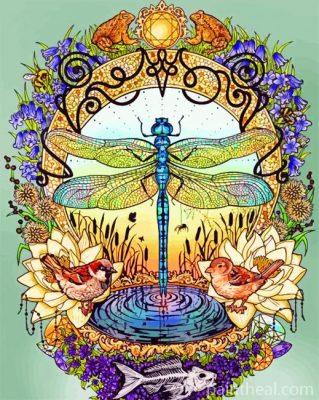 Birds And Dragonfly Painting By Numbers Kits