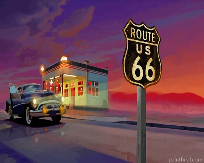 Aesthetic Route 66 Painting By Numbers Kits