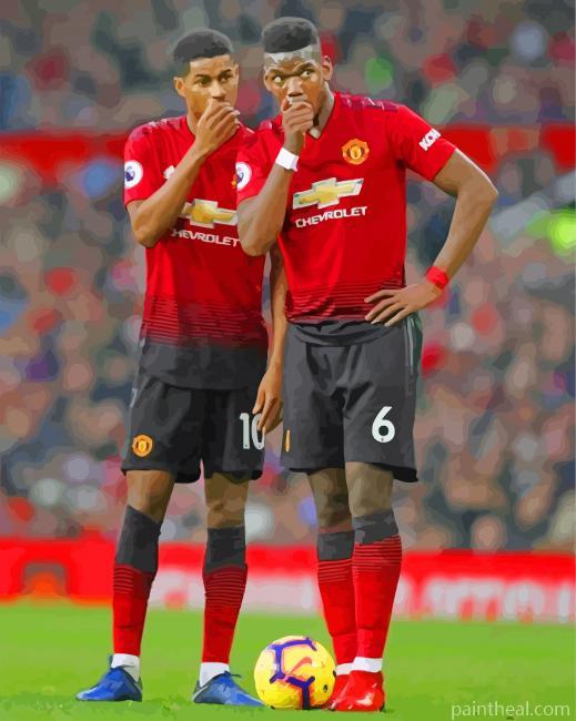 Marcus Rashford And Paul Pogba Painting By Numbers Kits