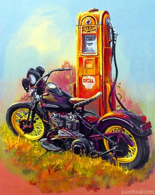 Vintage Motorcycle Painting By Numbers Kits