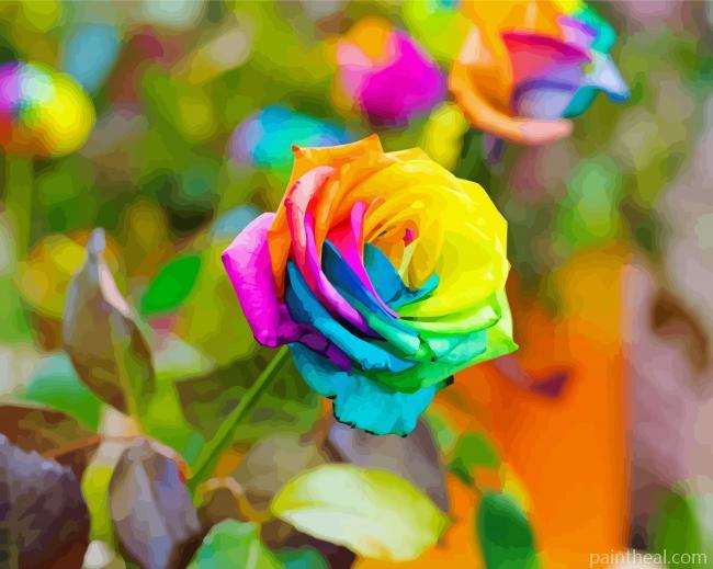 Rainbow Rose Painting By Numbers Kits