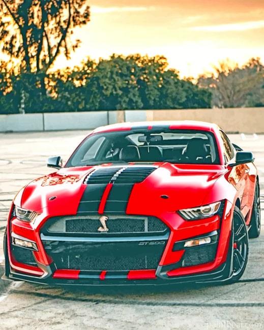 Red And Black Ford Car Painting By Numbers Kits
