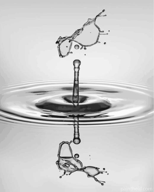 Monochrome Water Drop Painting By Numbers Kits